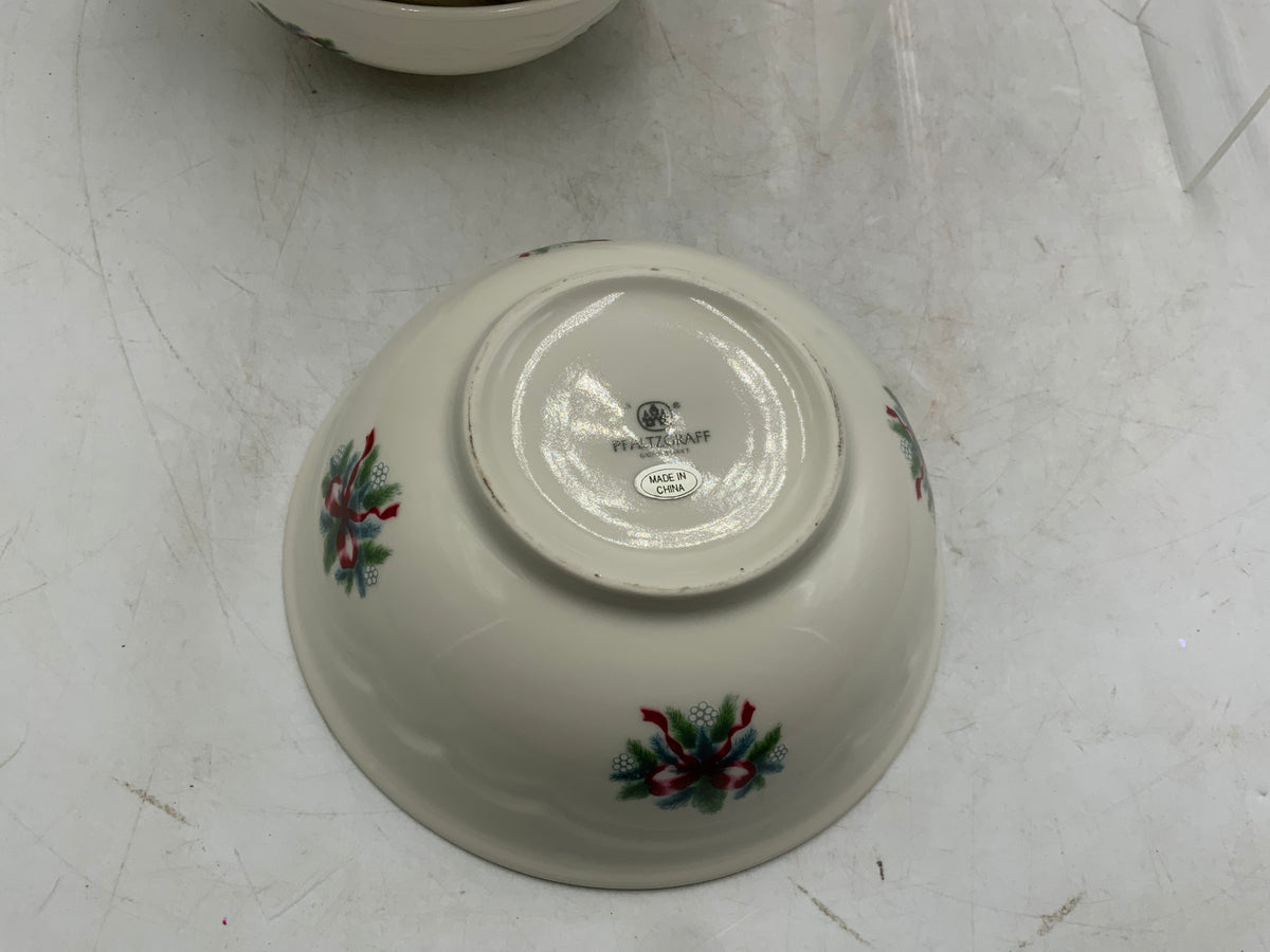 Pfaltzgraff Red Ribbon Set of 8 Bowls