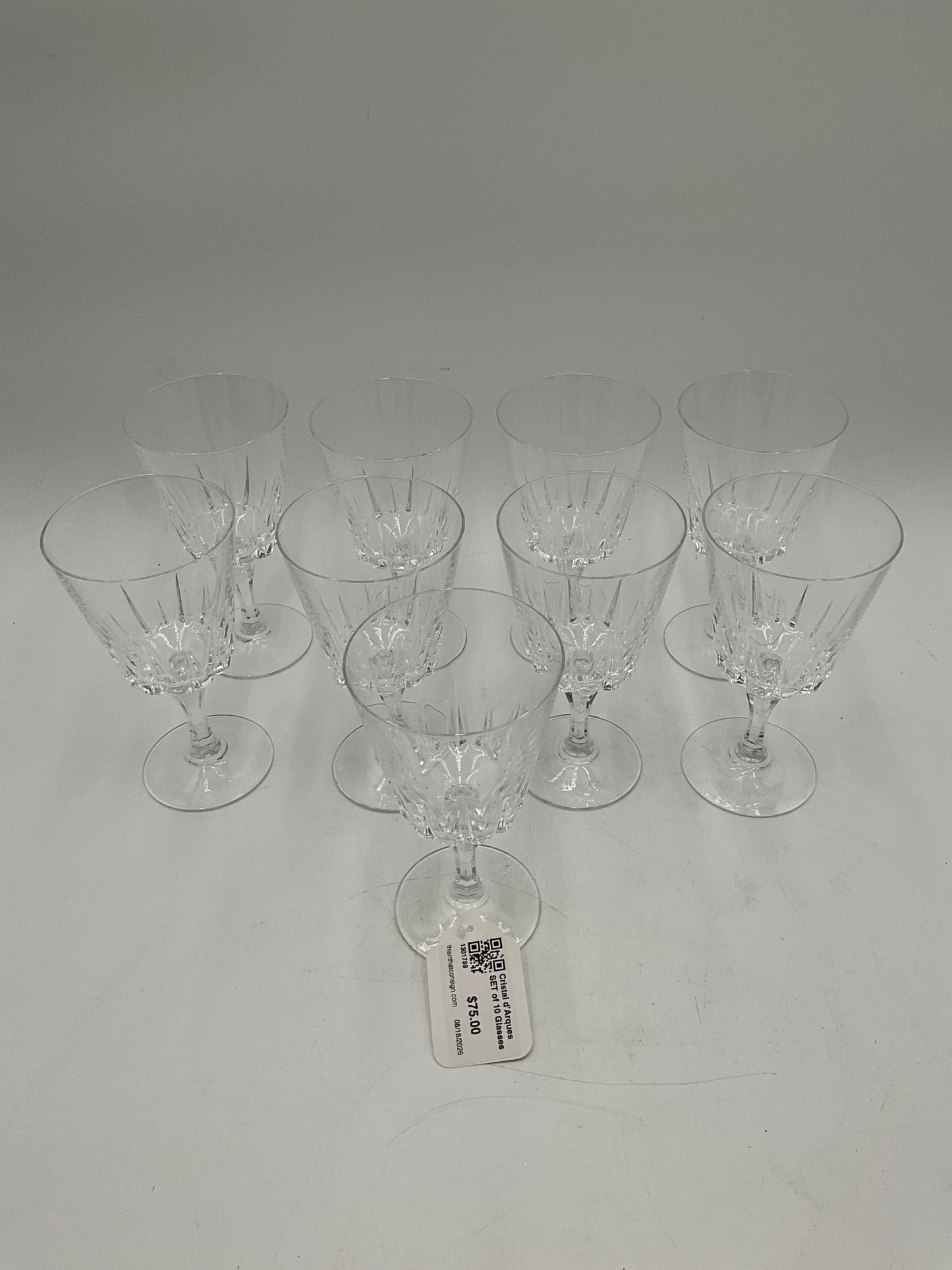 Cristal d'Arques SET of 9 Glasses