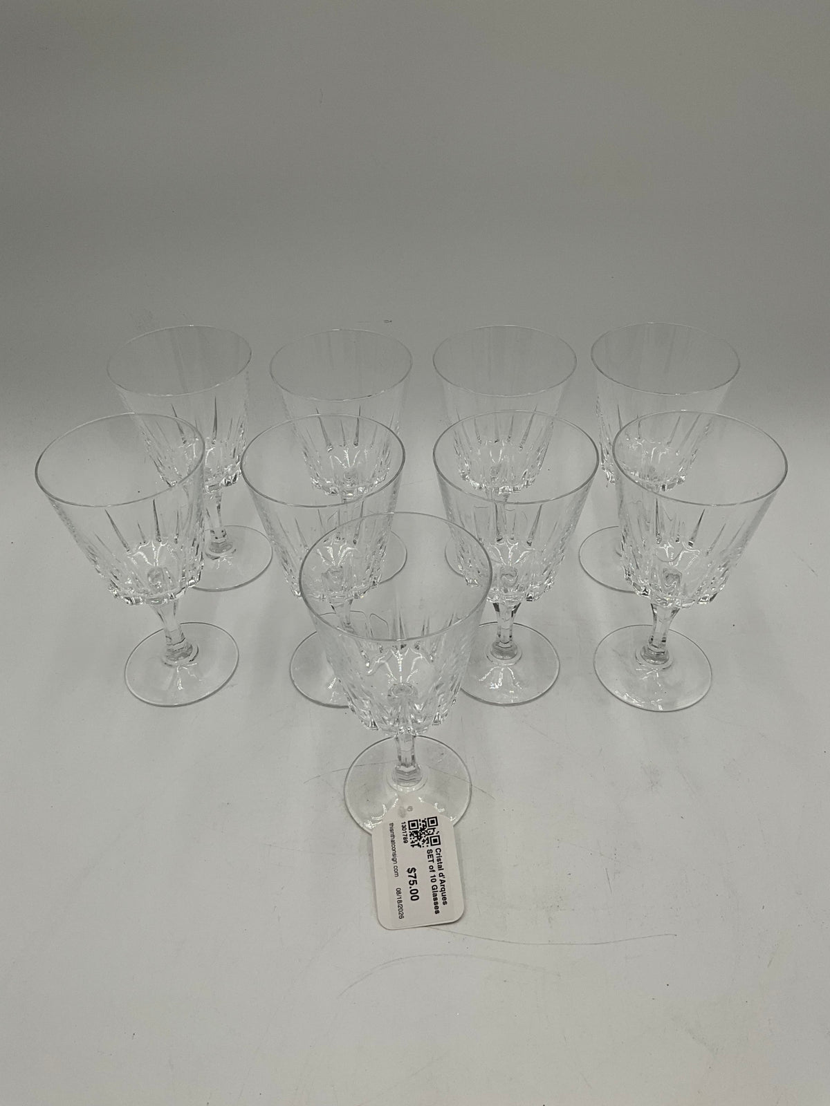 Cristal d'Arques SET of 9 Glasses
