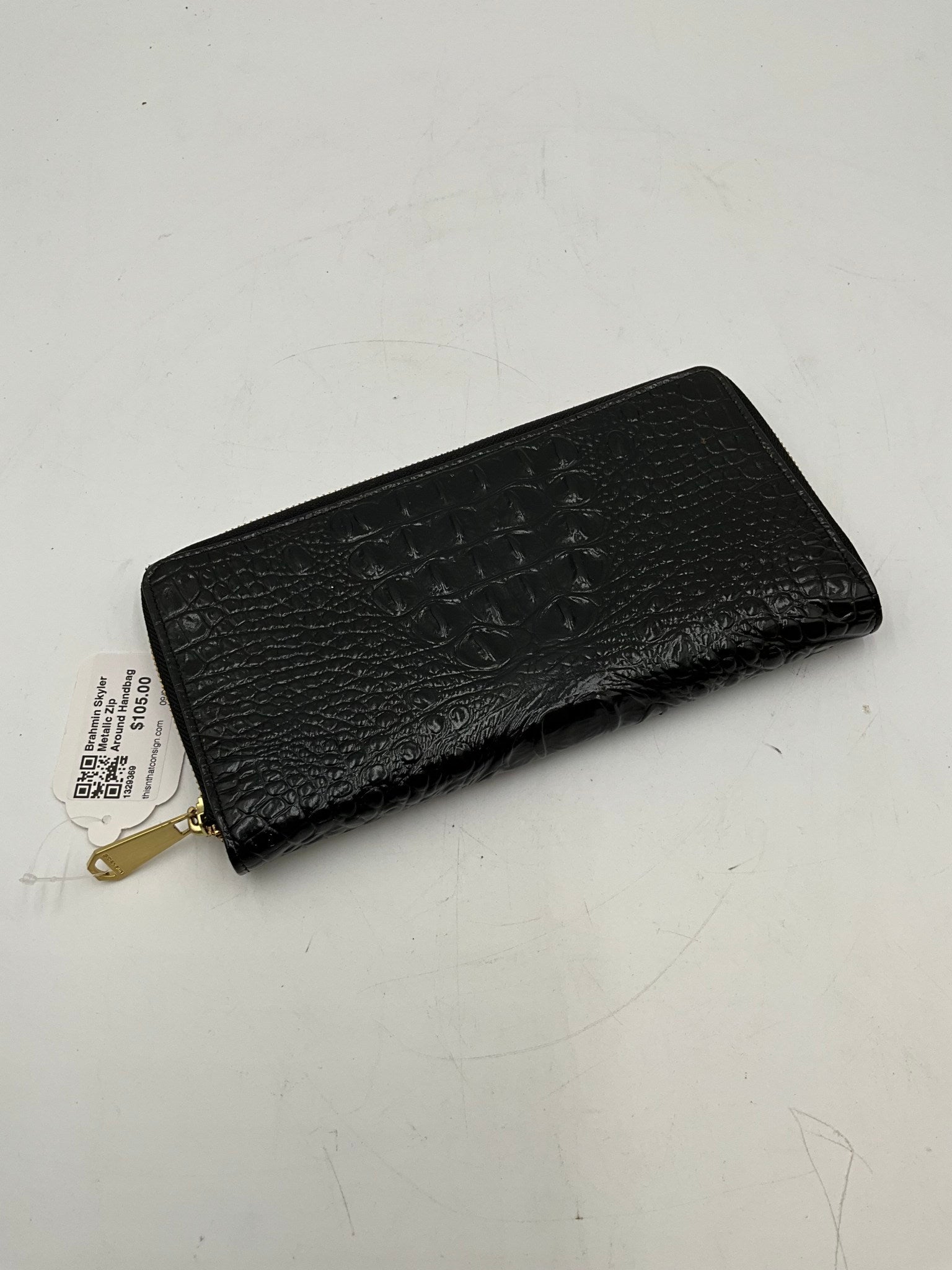 Brahmin Skyler Metalic Zip Around Handbag