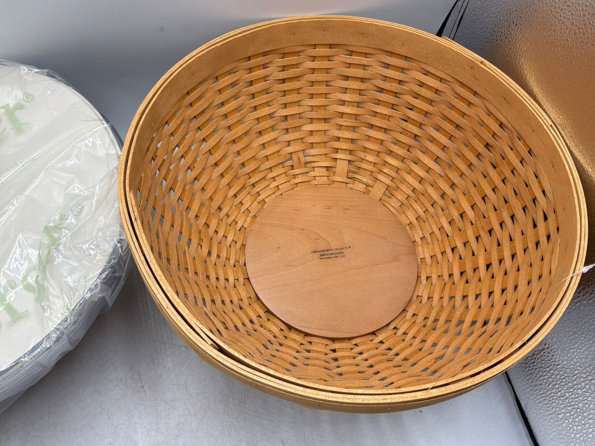 Longaberger 13" Basket Bowl with Bowl & Lid