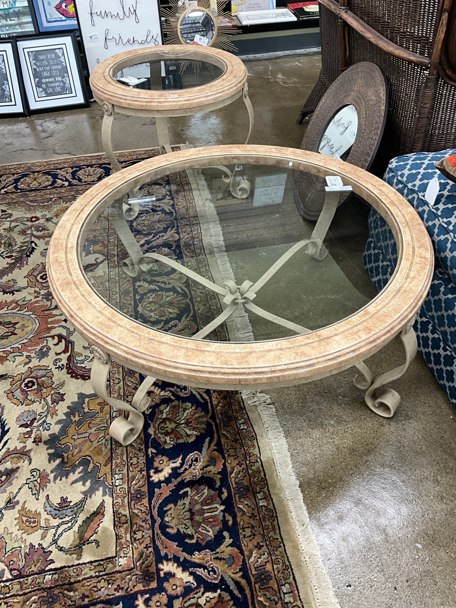 Round Glass Top Coffee Table
