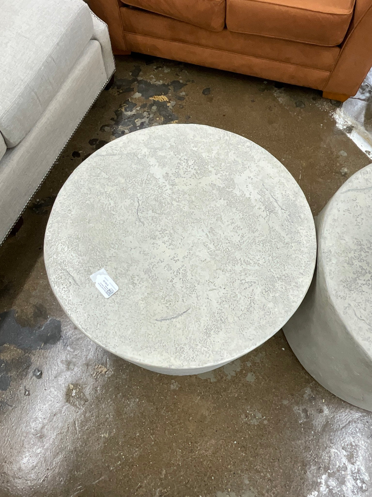 Bernhardt Round Coffee Table on Wheels
