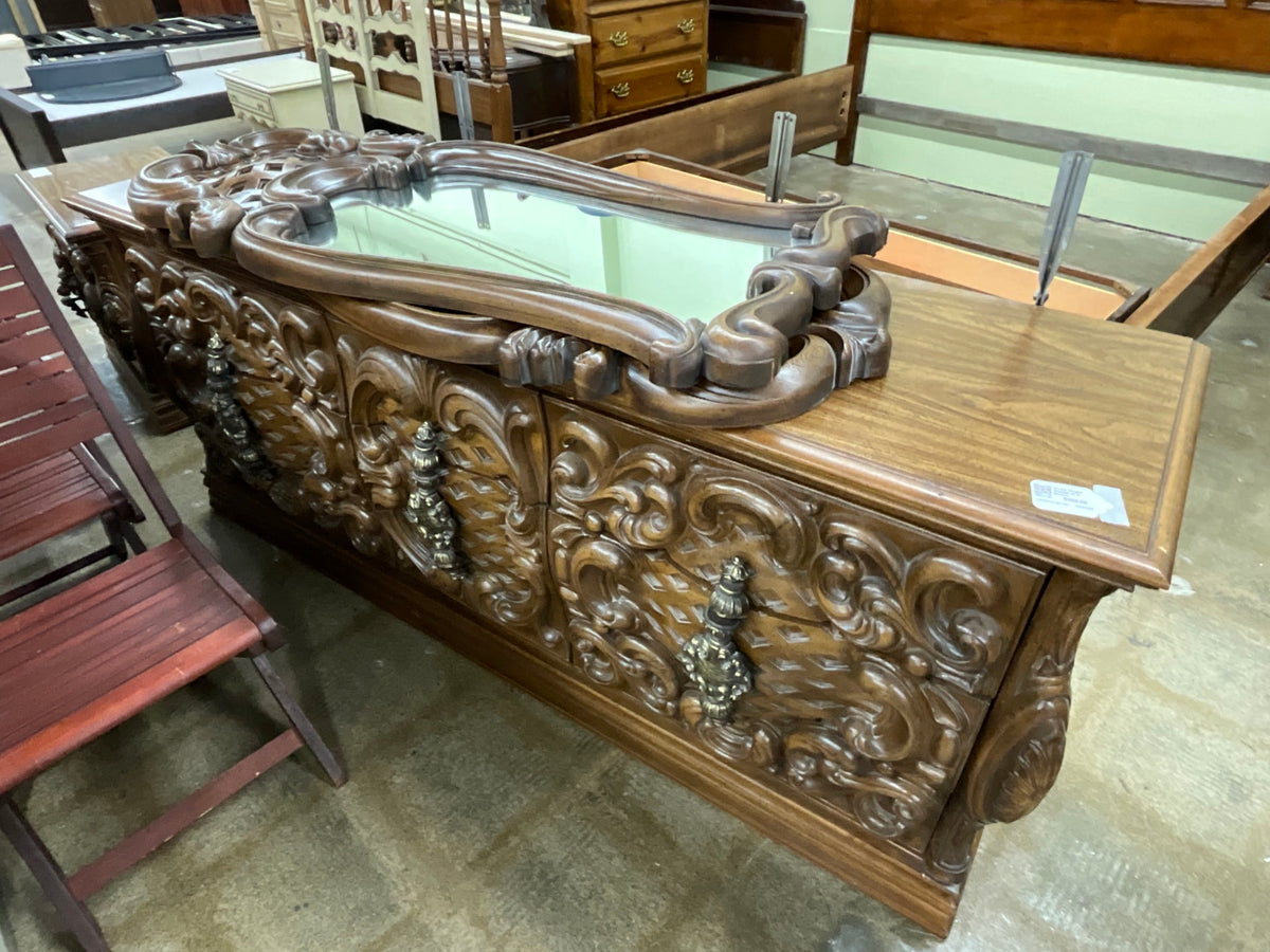 Ornate Singer Dresser w/ 2 Mirrors