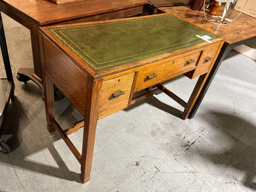 MCM Oak Desk W/ Leather Inset Top