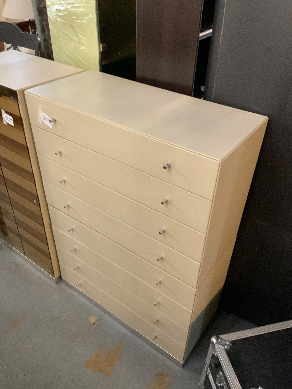 MCM Leather & Chrome Chest of Drawers
