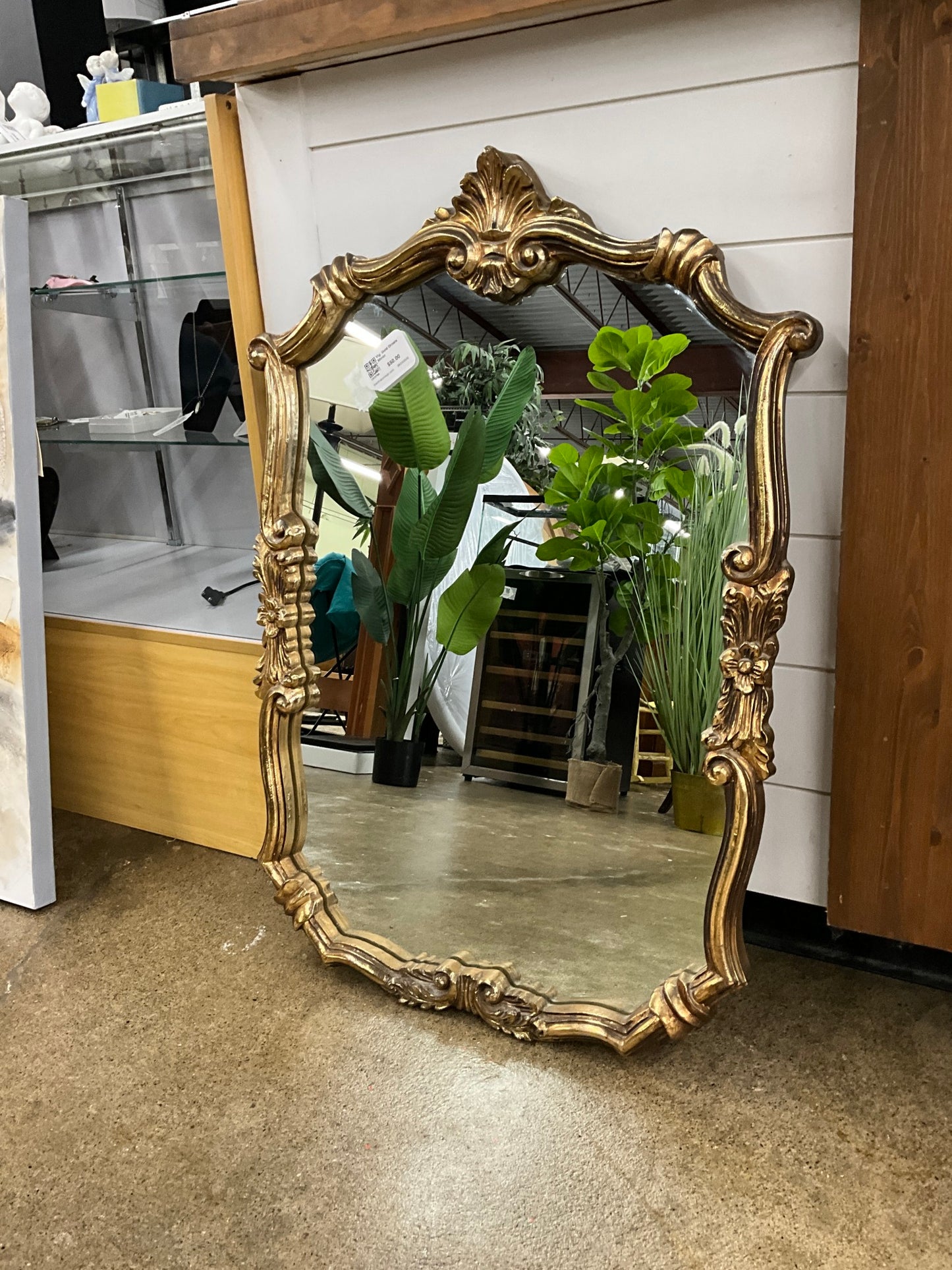 Vtg. Gold Ornate Mirror