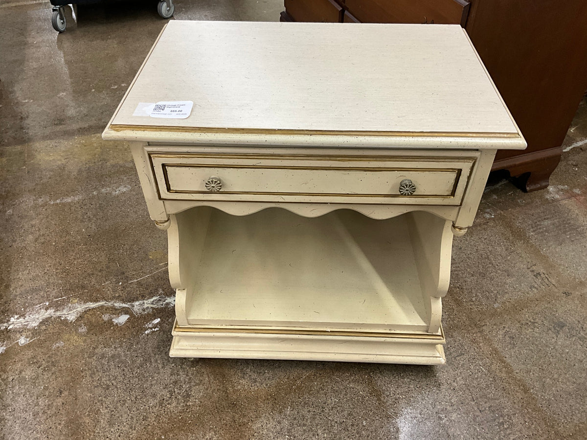 Vintage Cream Nightstand