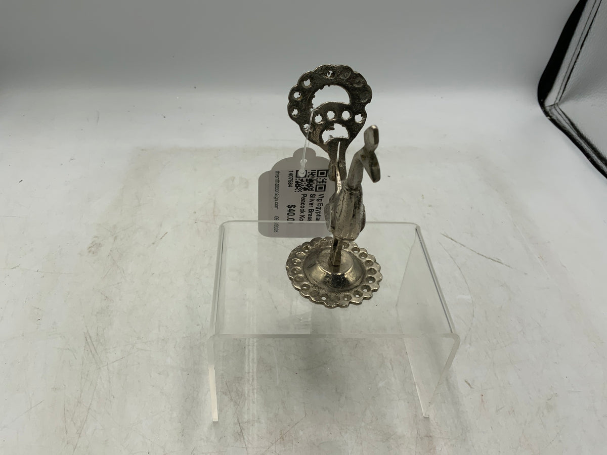 Vtg Egyptian Silver Brass Peacock Kohl
