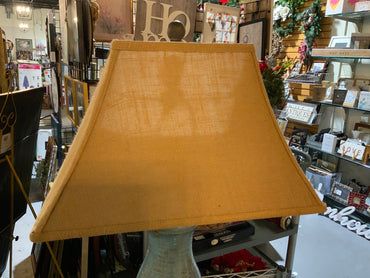 Blue Lamp with Burlap Shade