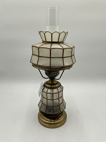 Vtg Capiz Shell Table Lamp