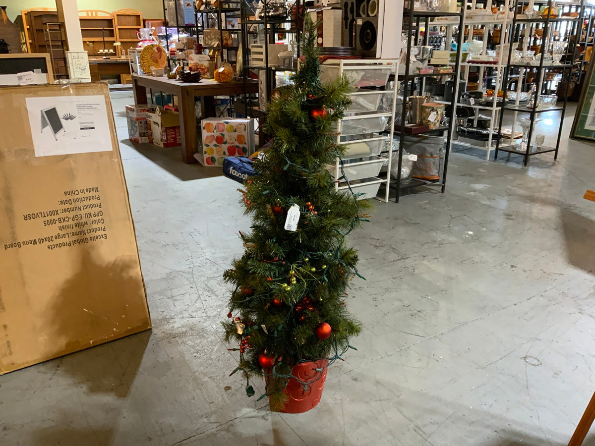 Christmas Tree in Red Planter