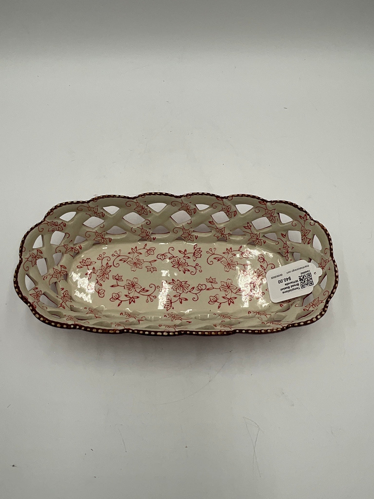 Temptations Bread Basket W/Handle