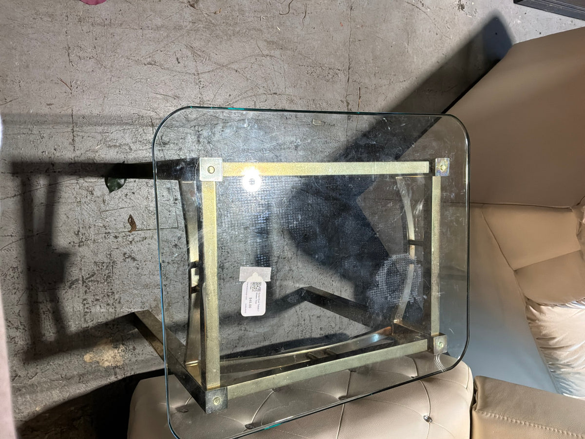 Gold End Table / Glass Top