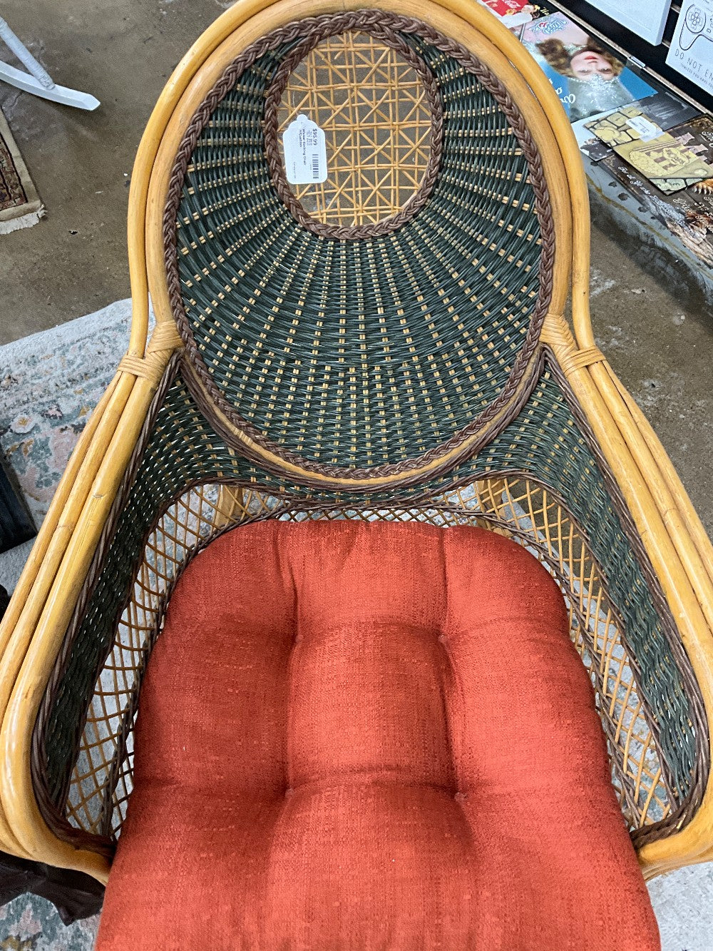 Wicker Rocking Chair W/Cushion