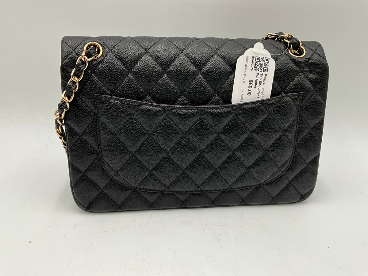 Faux Chanel Flip Top Shoulder Bag  W/Duster