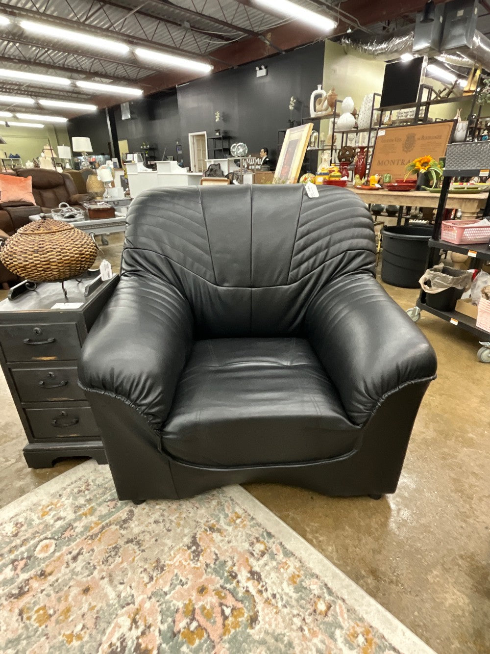 Black Leather Accent Chair