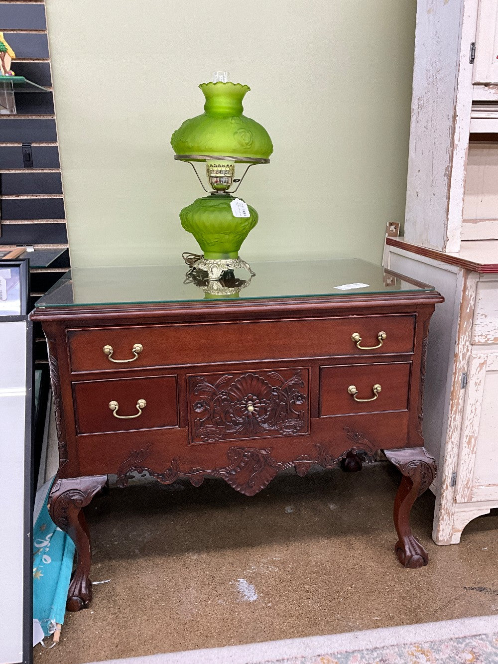 Antique Chest w/ Glass Top