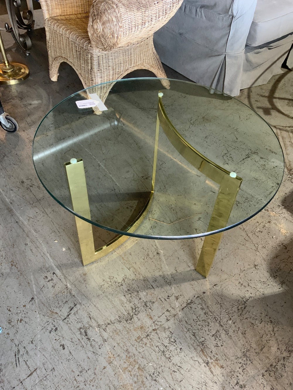 End Table Brass/Glass Top