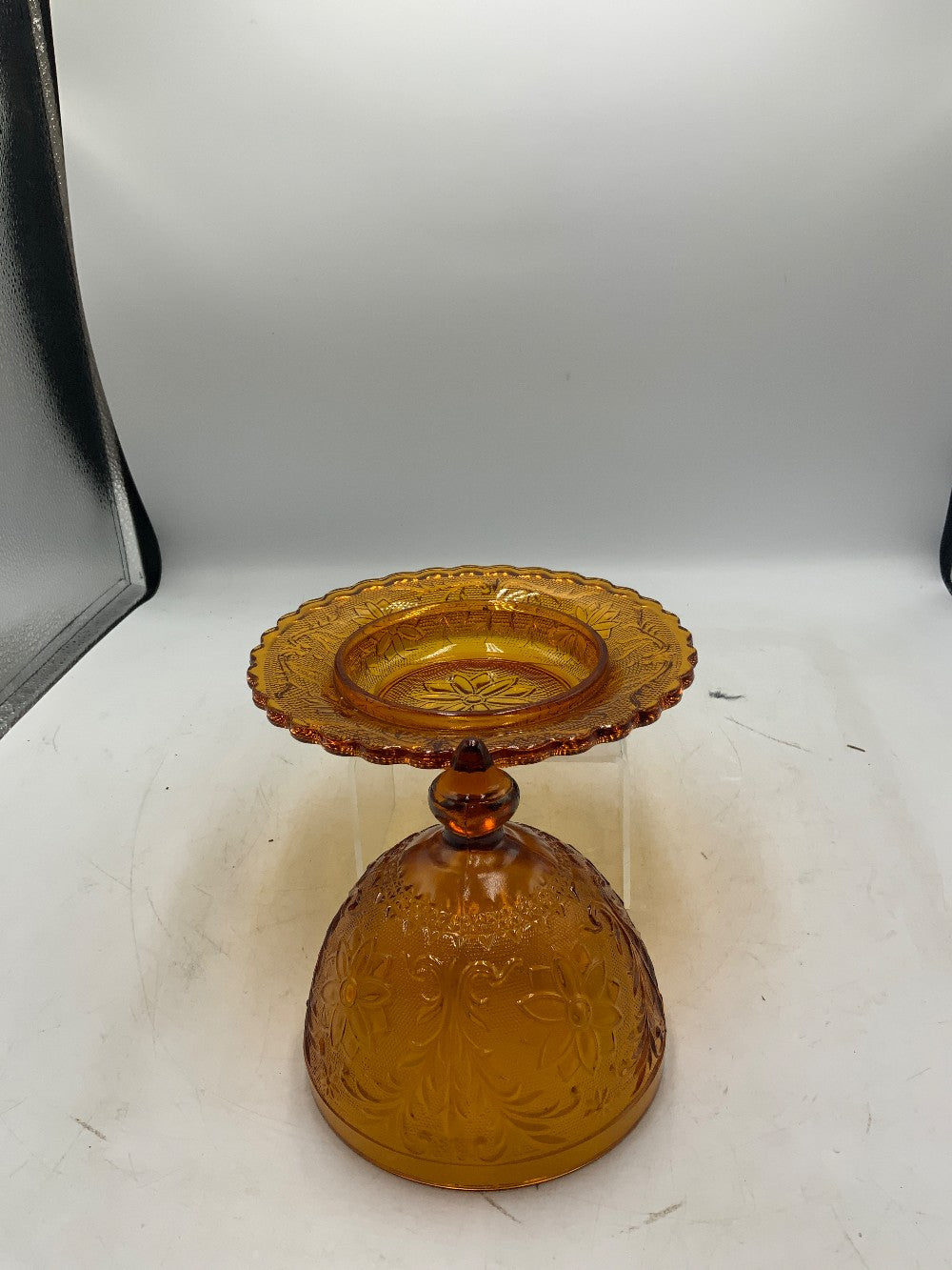 Vintage Indiana Glass Tiara Amber Butterdish