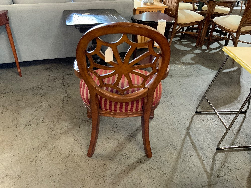Accent Wood Chair with Stripped Seat