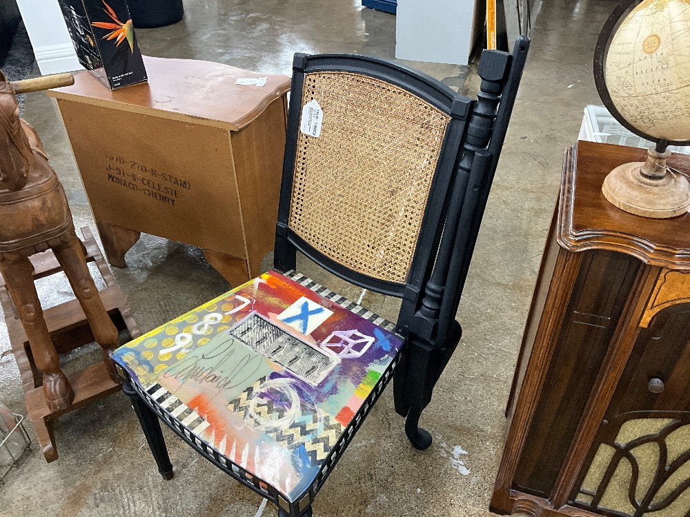 John Landsiedel Decorative Painted Chair Signed w/Certification