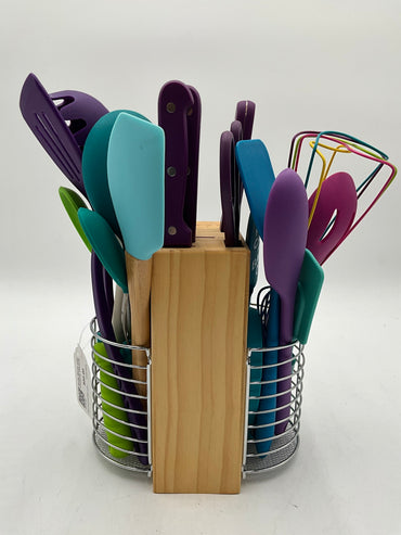 Knife Block with Cooking Utensils