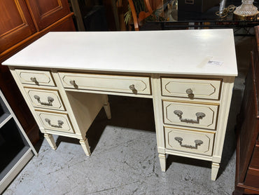 Cream Desk w/ Gold Accents