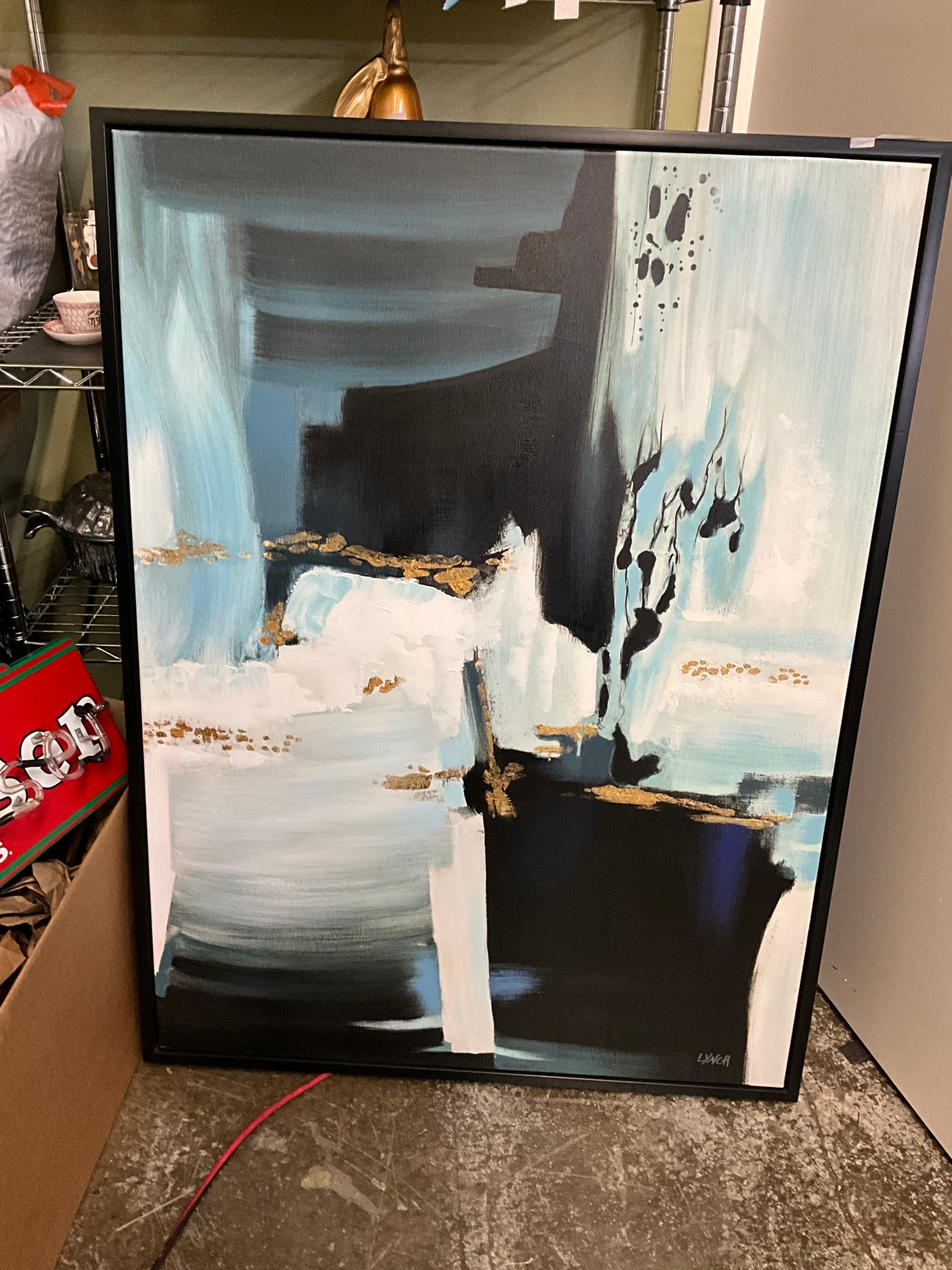 XL Blue Framed Canvas