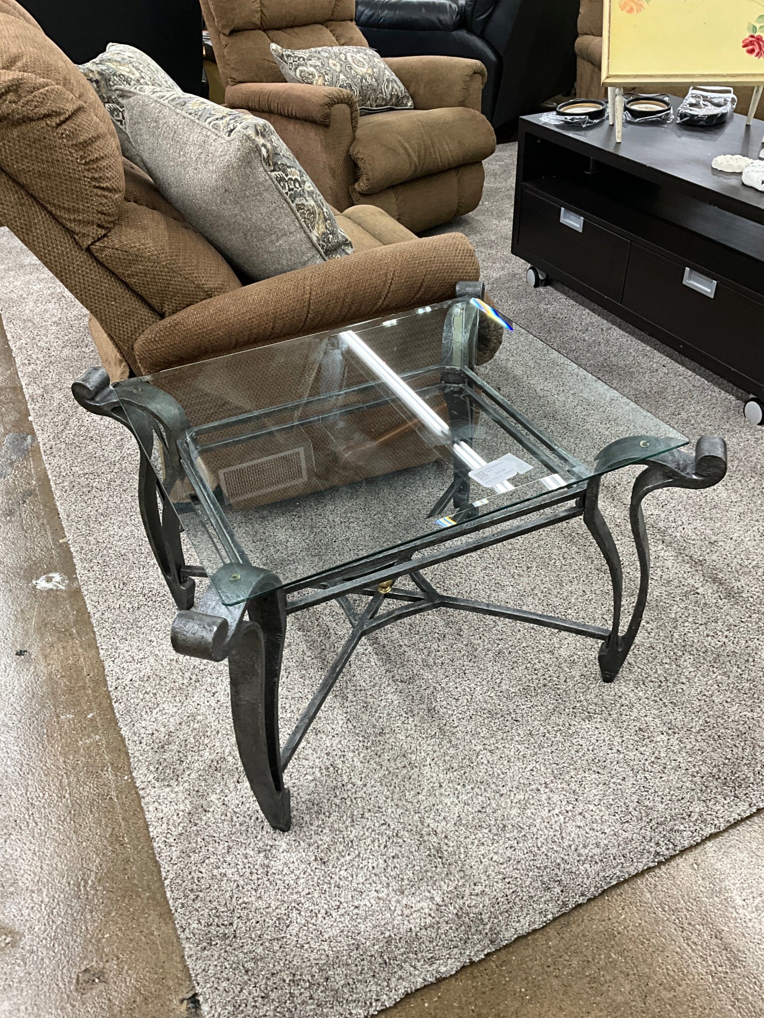 Metal & Glass End Table