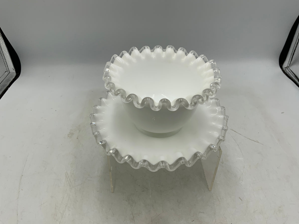 Fenton Silver Crest Bowl with Under Plate