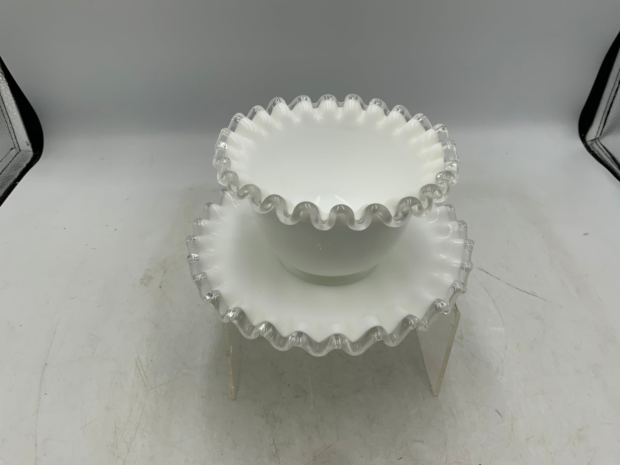 Fenton Silver Crest Bowl with Under Plate