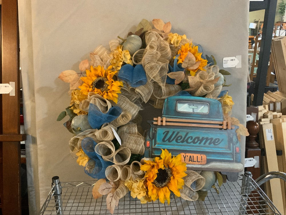 Welcome Truck Fall Wreath