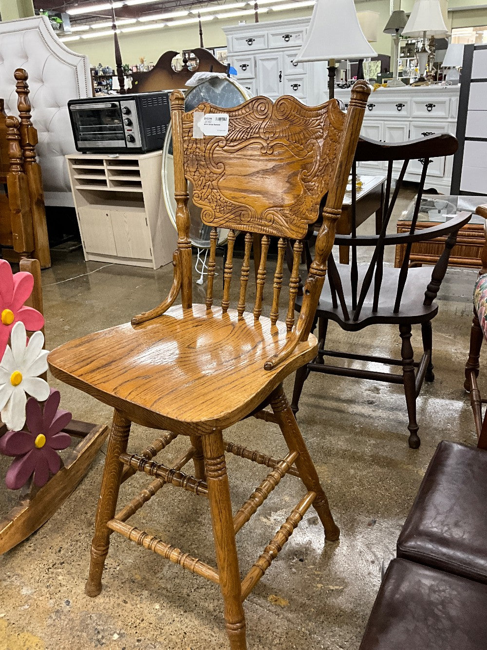 Wood Swivel Barstool