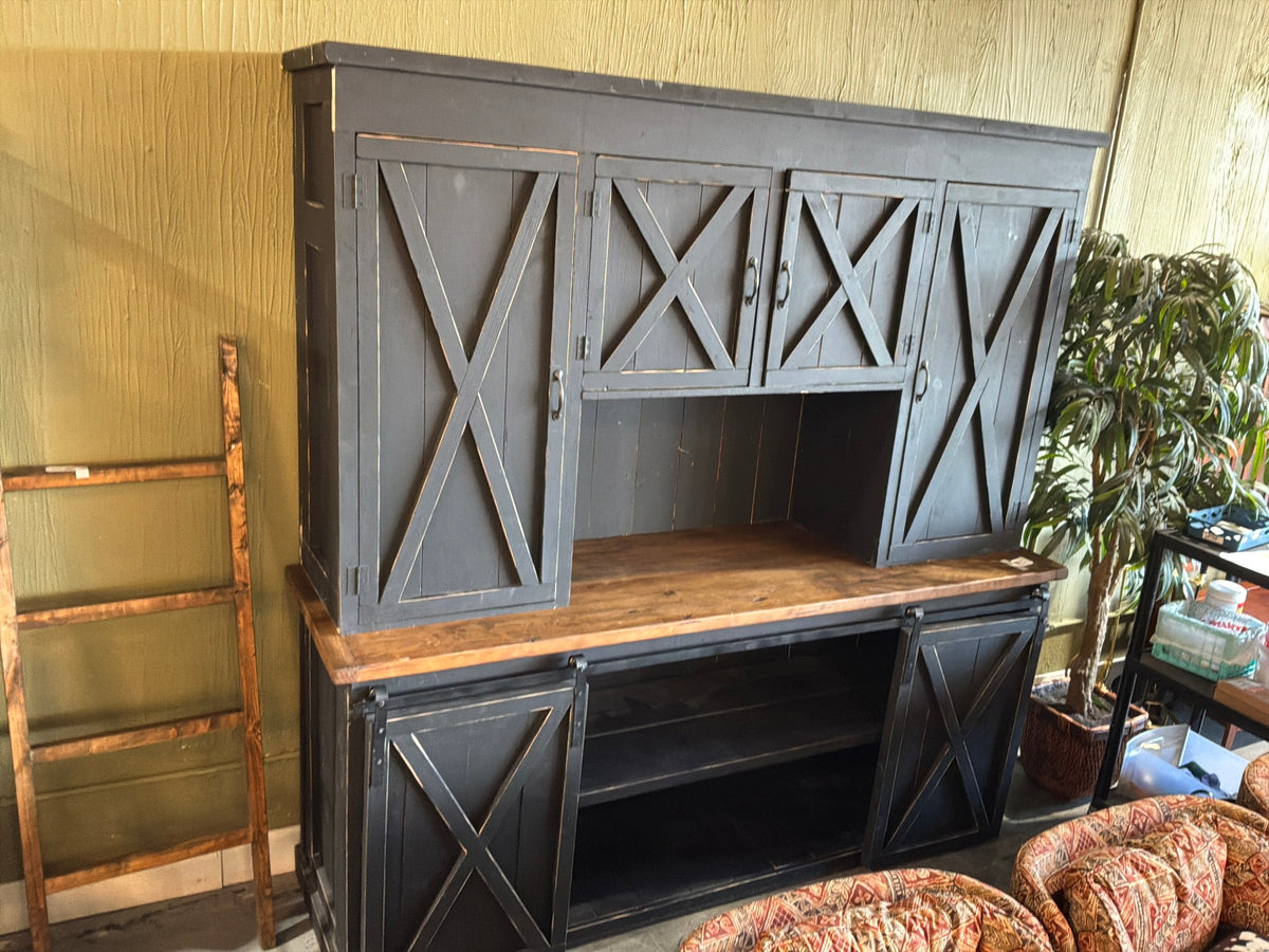2 Piece Black Entertainment Center