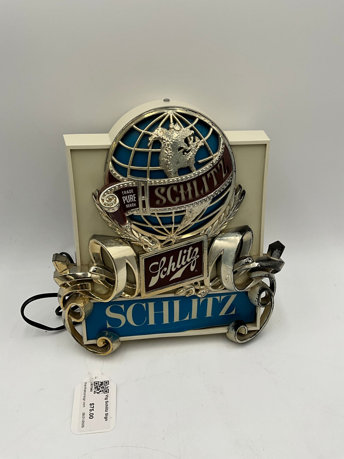 Vtg Schlitz Sign