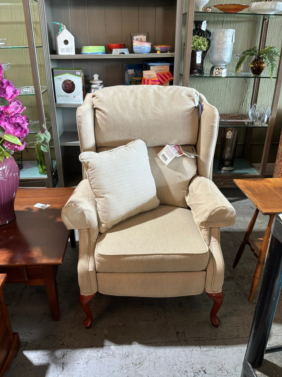 Reclining Beige Wingback