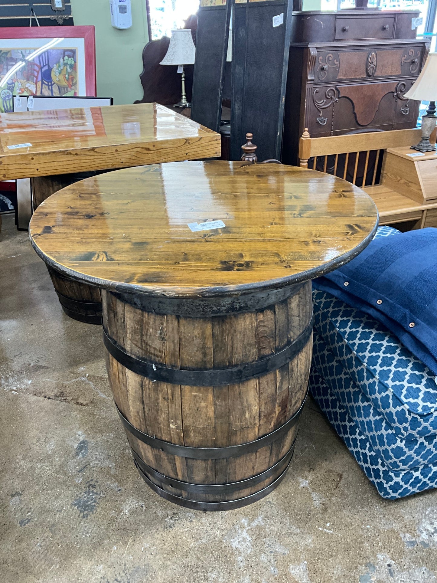 Whiskey Barrel w/ Table Top