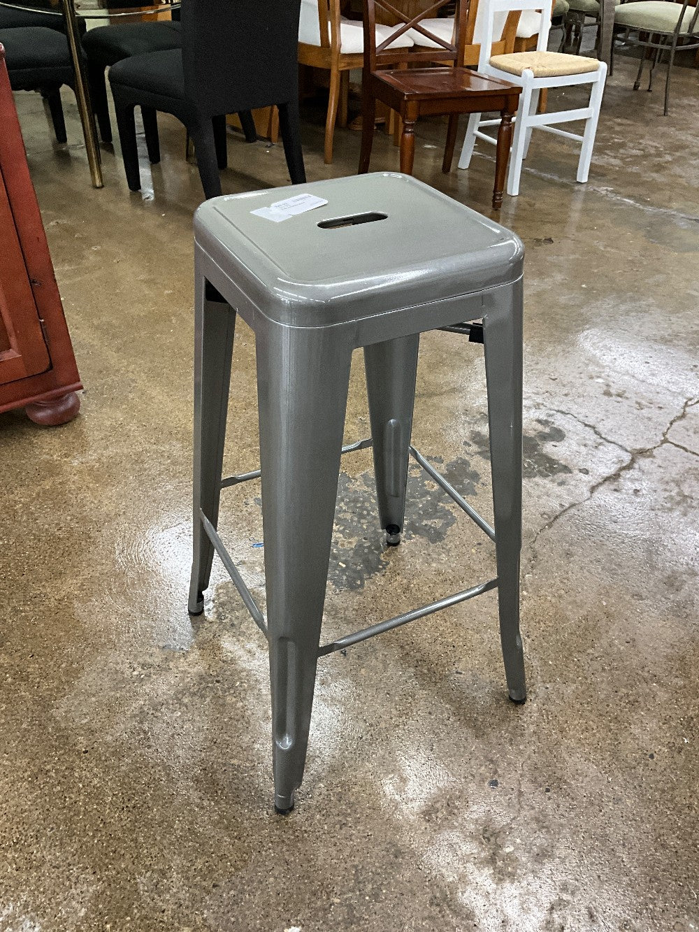 Grey Metal Barstool