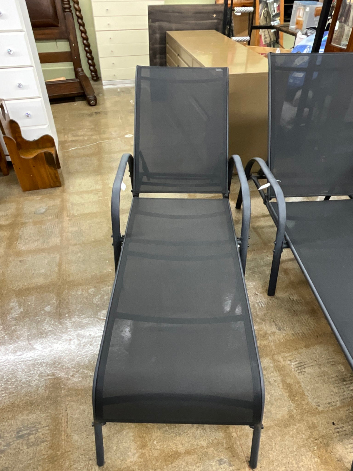 Outdoor Black Chaise