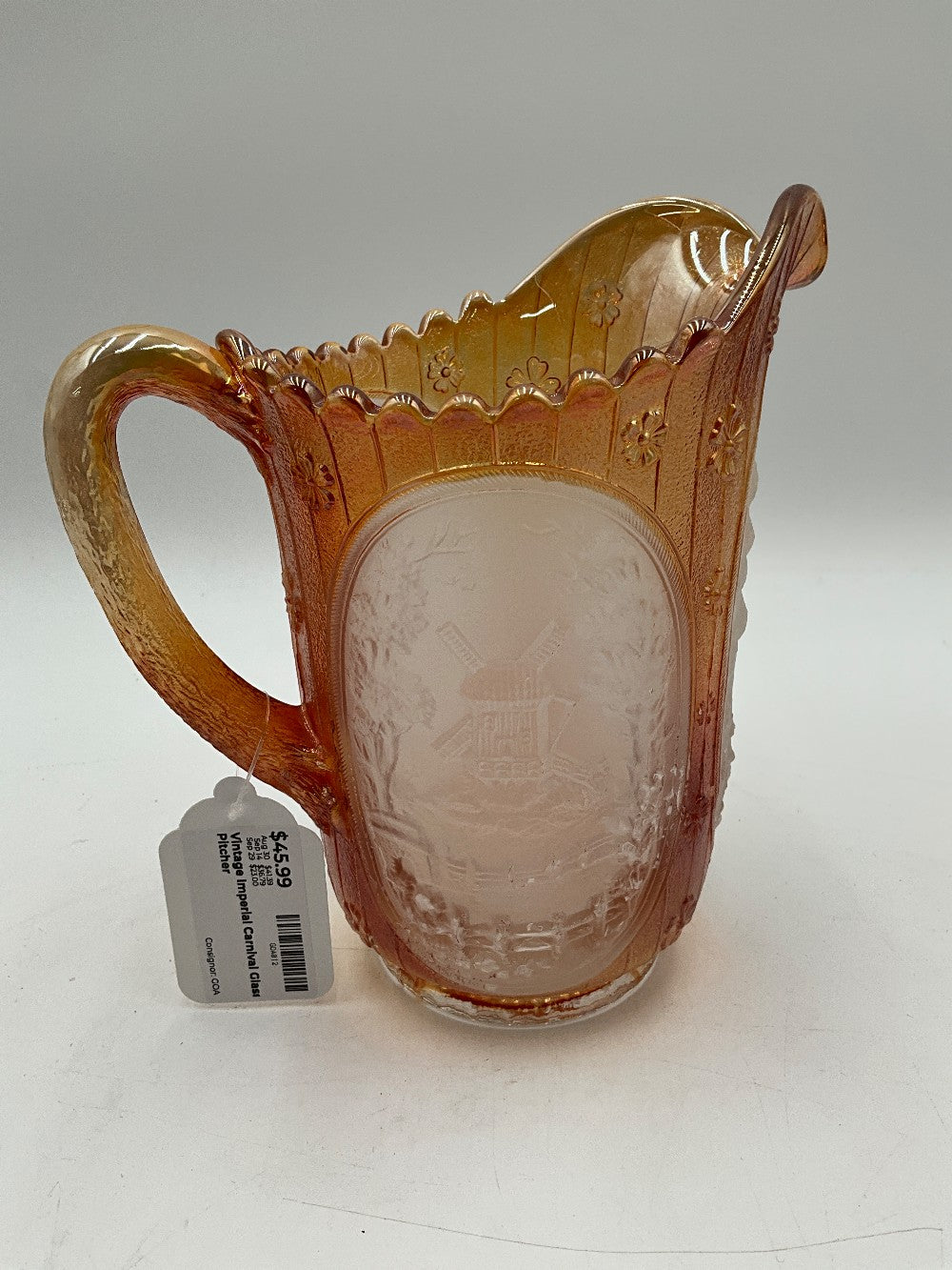 Vintage Imperial Carnival Glass Pitcher