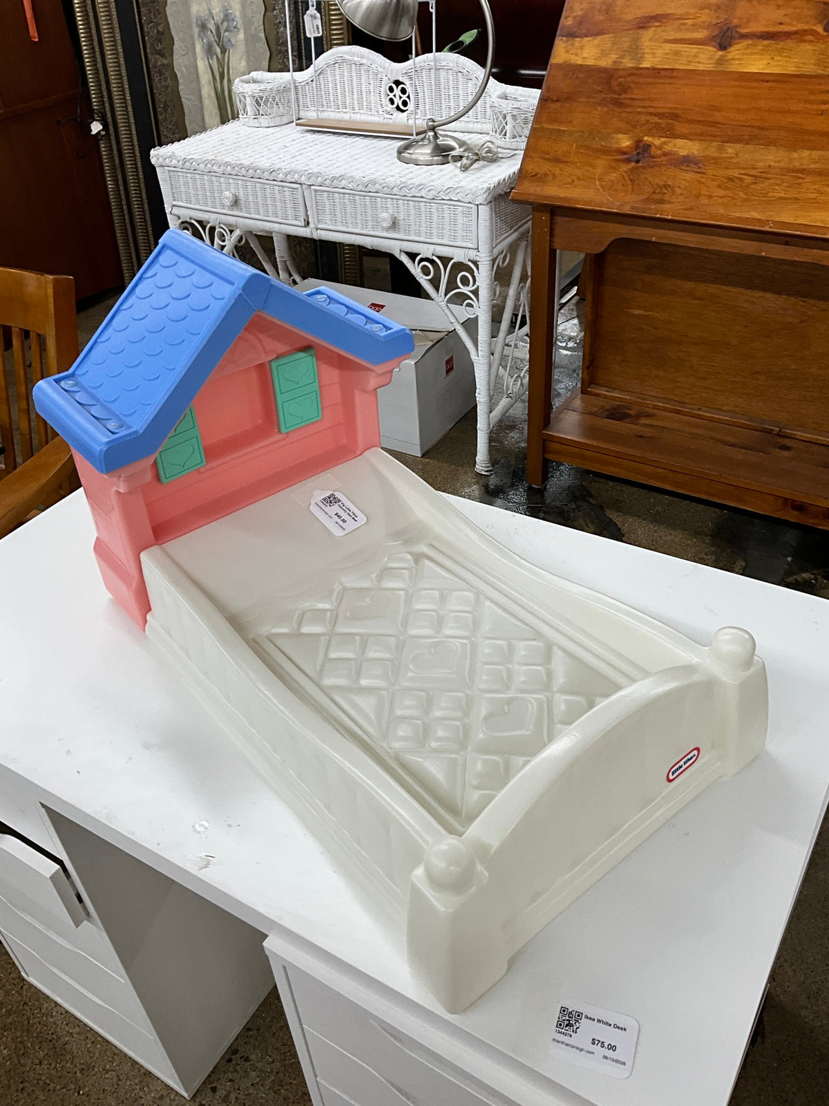 Vtg Little Tikes Country Doll Bed