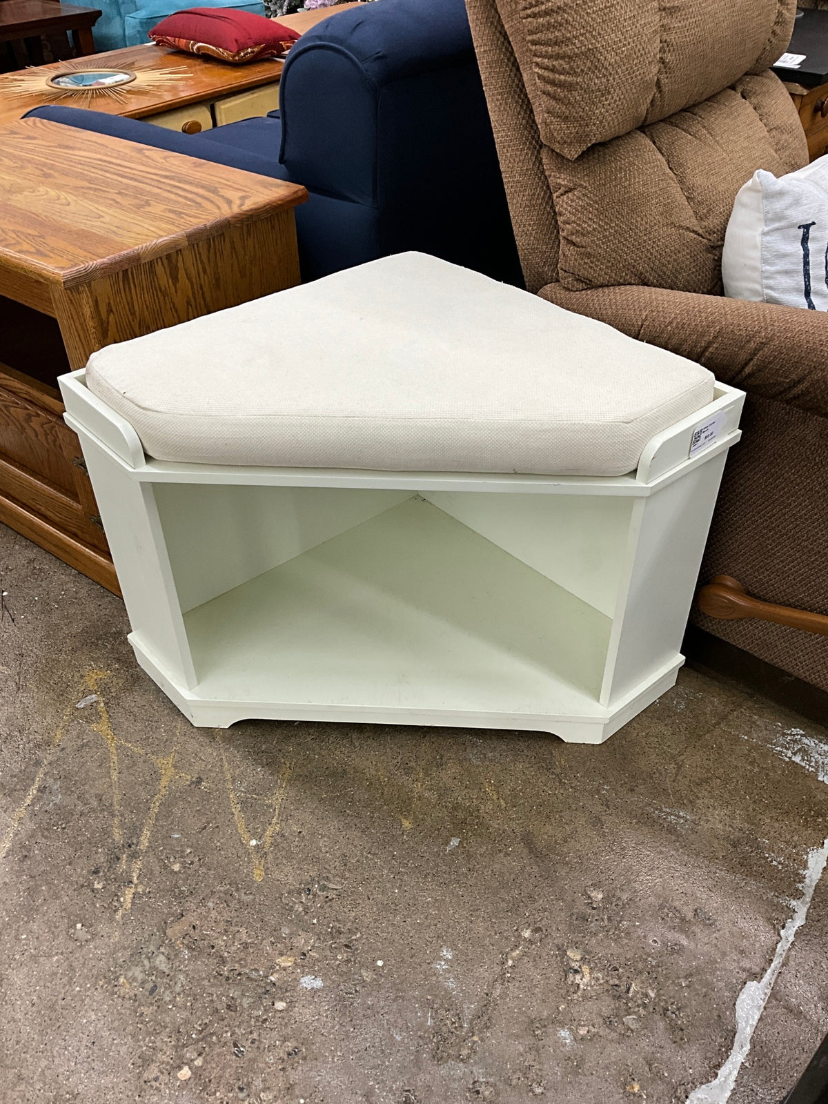 White Corner Bench
