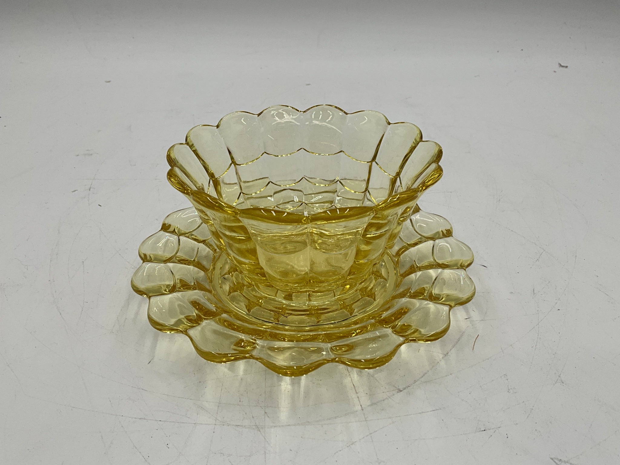 Cambridge Glass Cascade Mayonnaise Bowl & Underplate