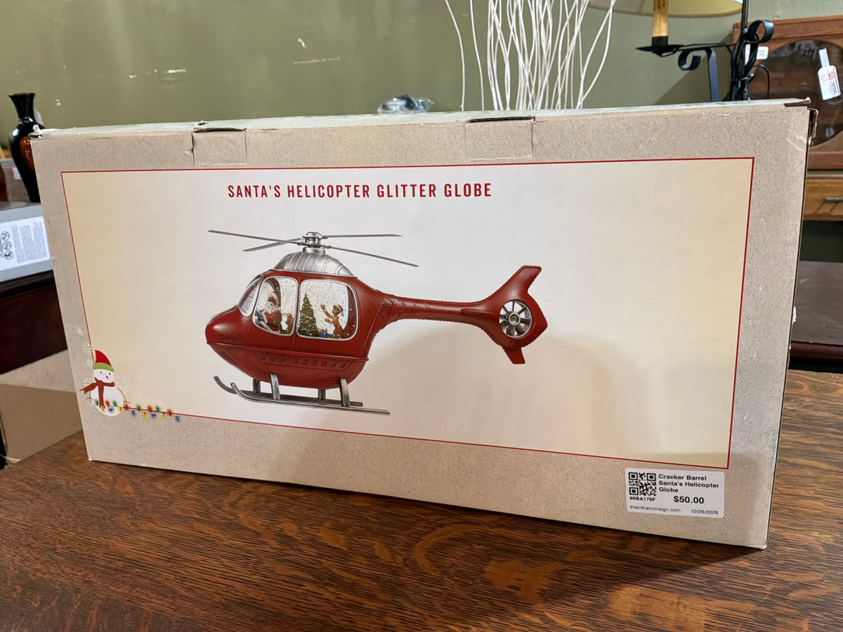 Cracker Barrel Santa's Helicopter Globe