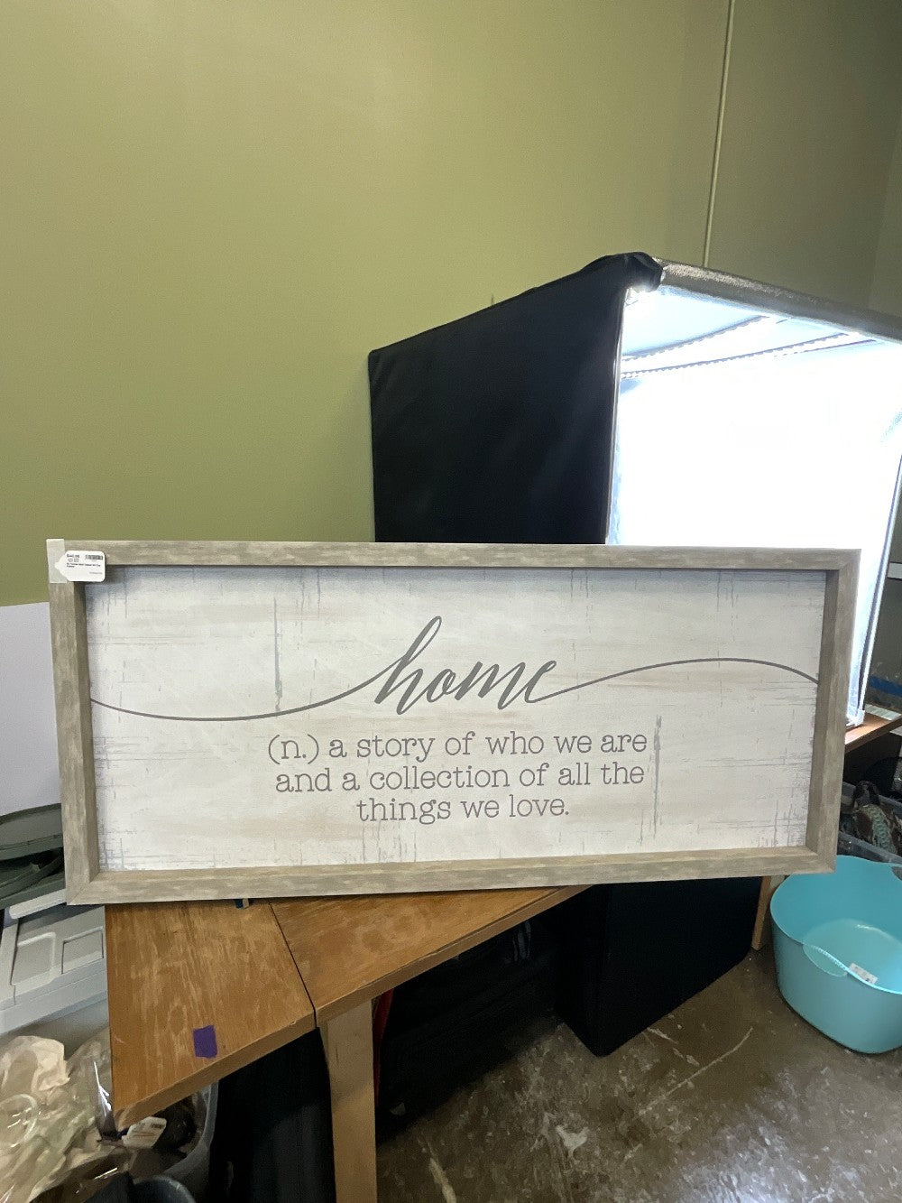 XL Home Wall Decor W/ Tan Frame