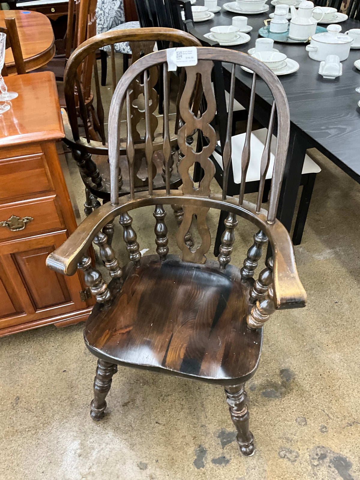 Set of 4 Wood Dining Chairs