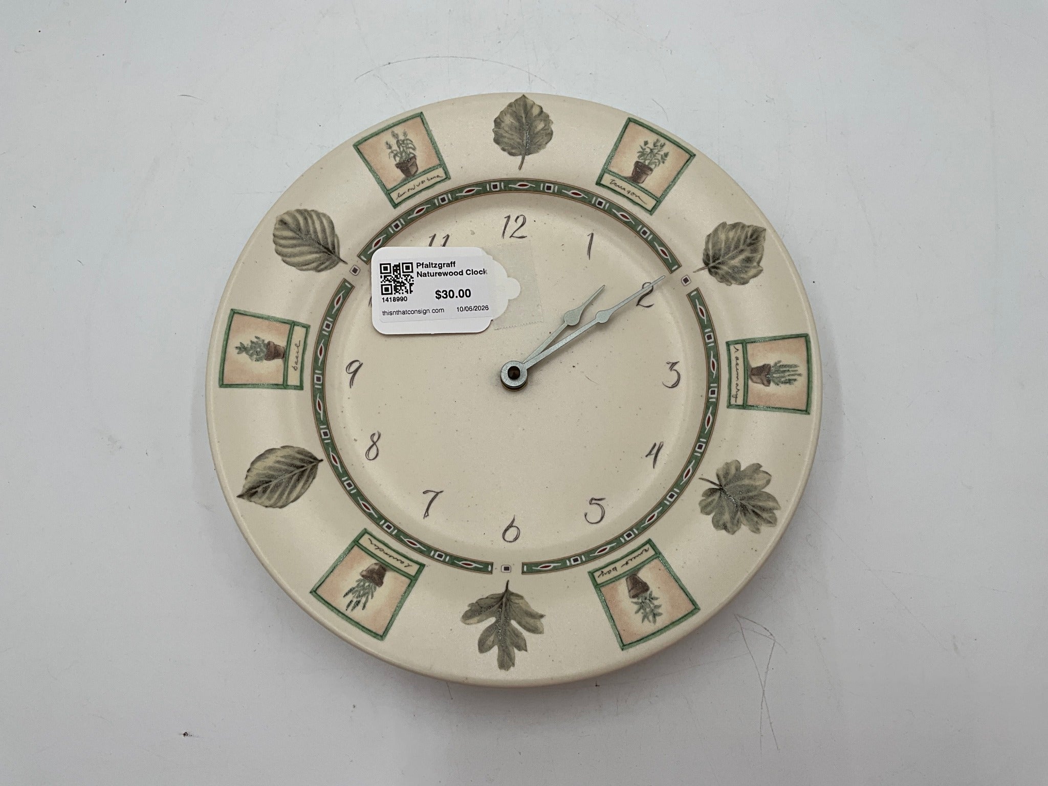 Pfaltzgraff Naturewood Clock