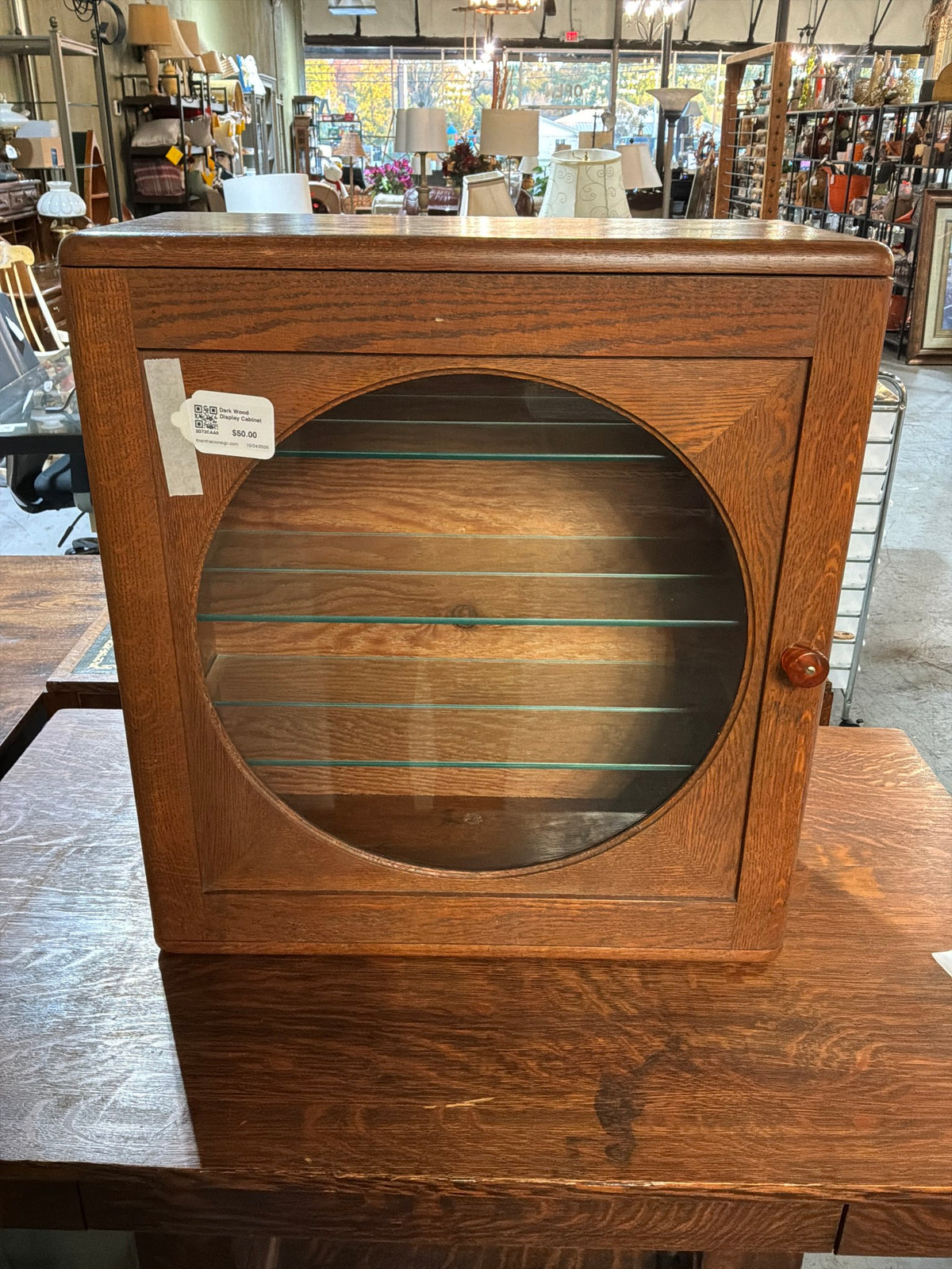 Dark Wood Display Cabinet