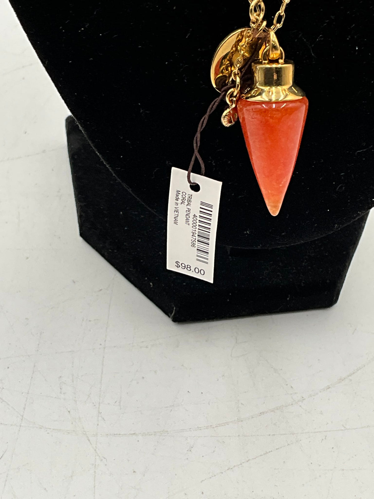Henri Bendel Orange Pendant Necklace